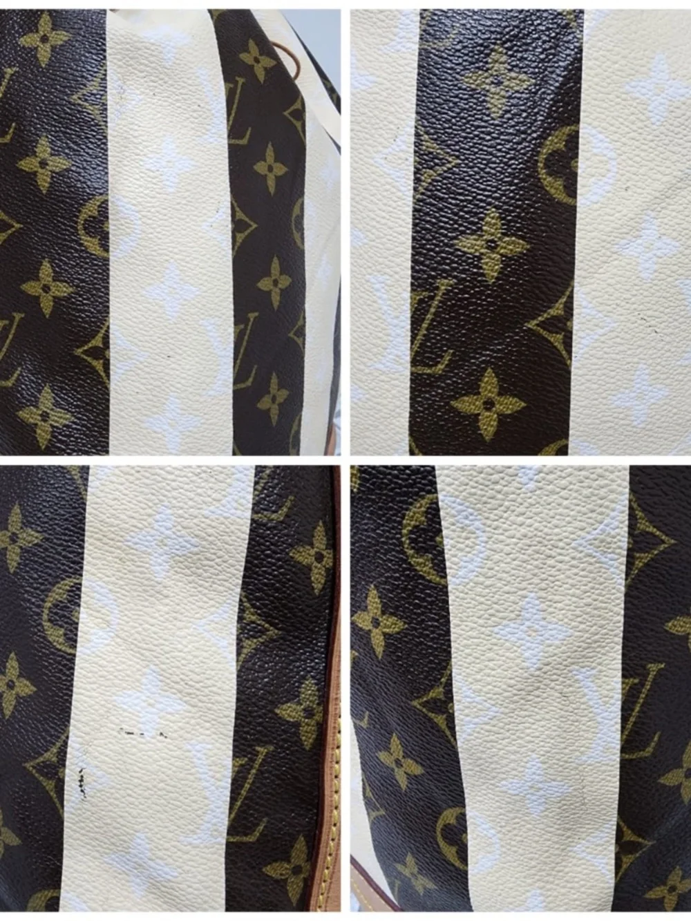 Authentic LOUIS VUITTON Limited Edition Monogram Rayures Noe Brown/Cream